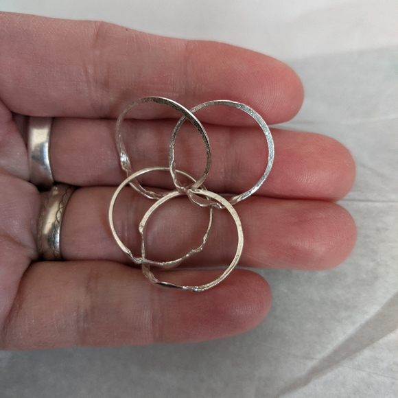 4 Band Puzzle Ring .925 Silver - Picture 7 of 11